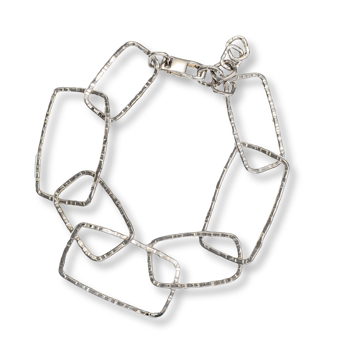 Rectangle Sterling Silver bracelet with Rectangle Clasp