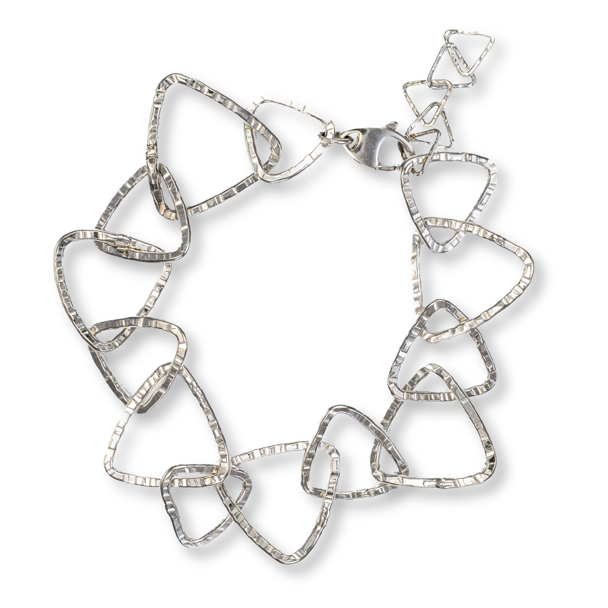 Sterling Silver Triangles Chain Bracelet