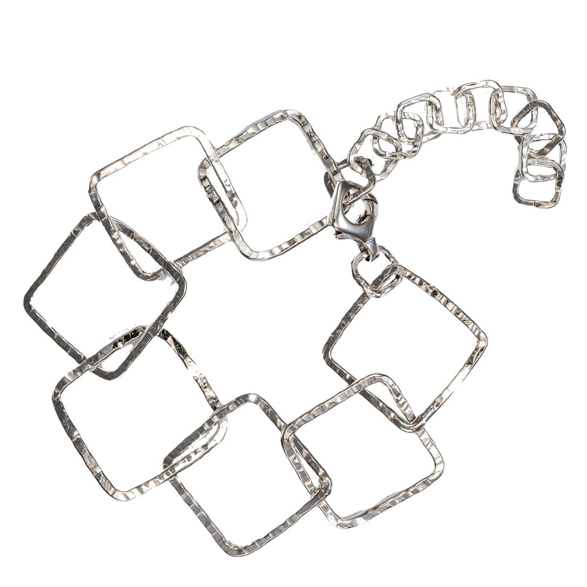 Square Sterling Silver bracelet with Square Clasp