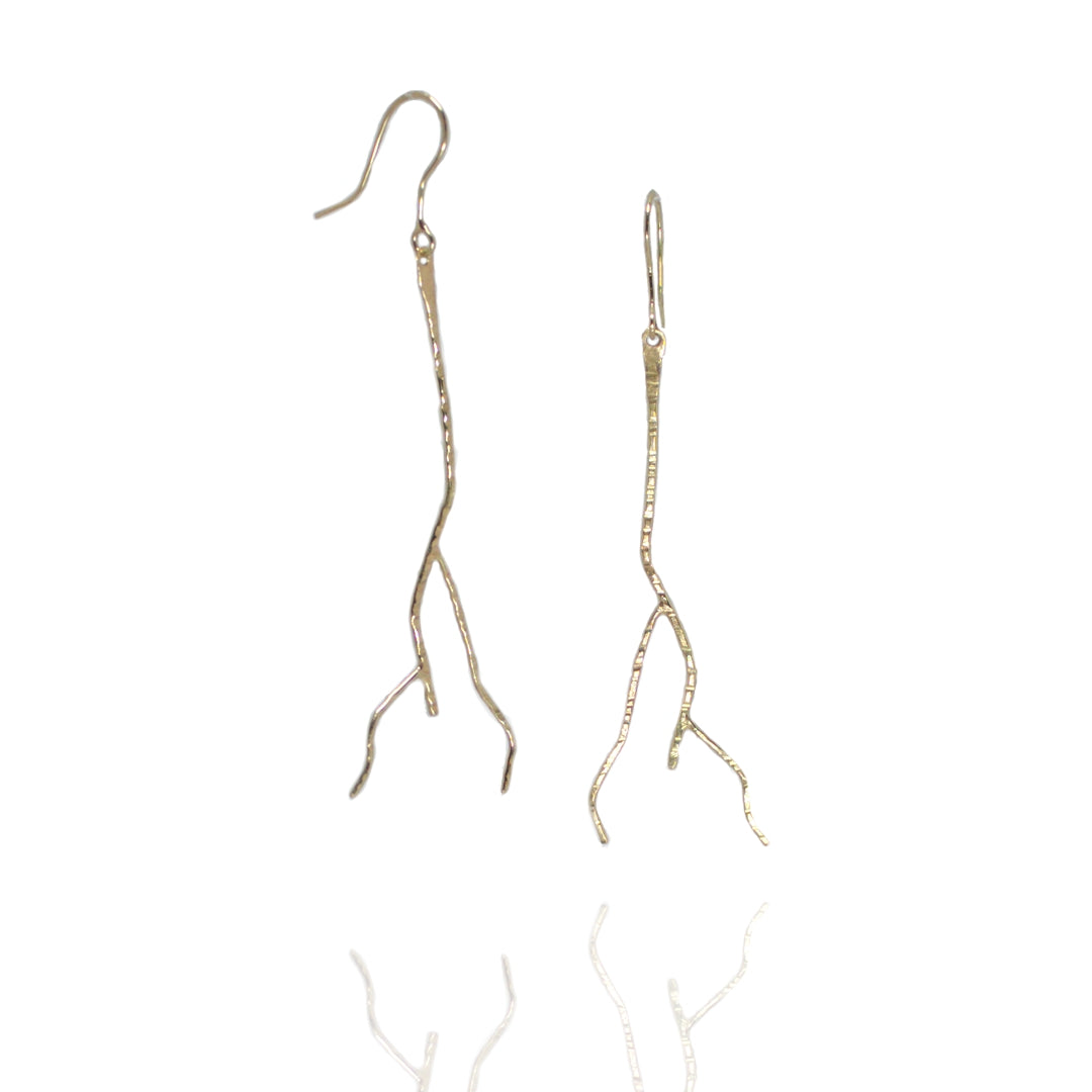 18k Gold Lightning Earrings - 3 Sizes (Custom to Order)