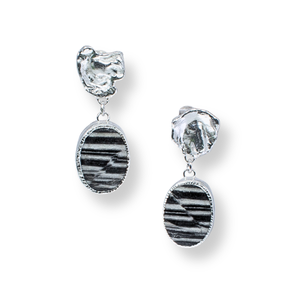 Oval Zebra Jasper Drops on Water Cast Posts