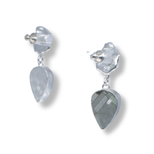 Zebra Jasper Teardrop Earrings on Water Cast Posts