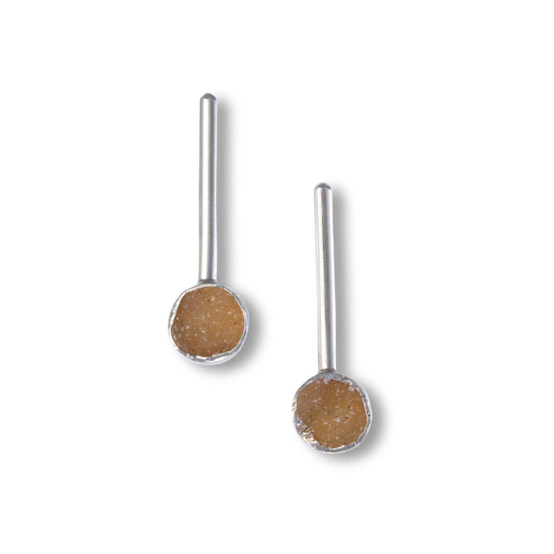 Med Pendulum - Sterling, Fine Silver, drusy Round