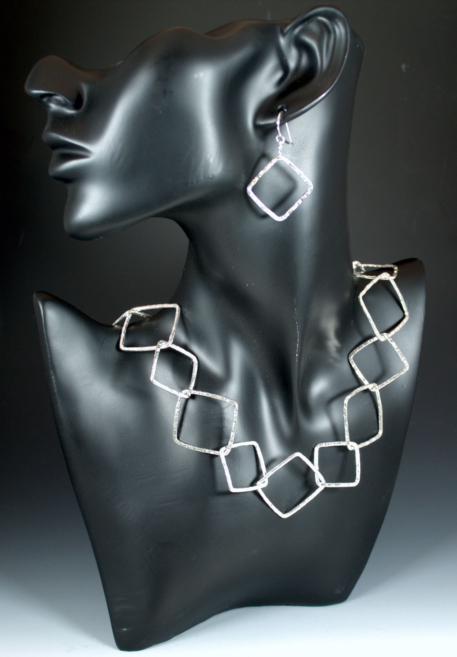 Hammered 20" Lg/Sm Squares Chain
