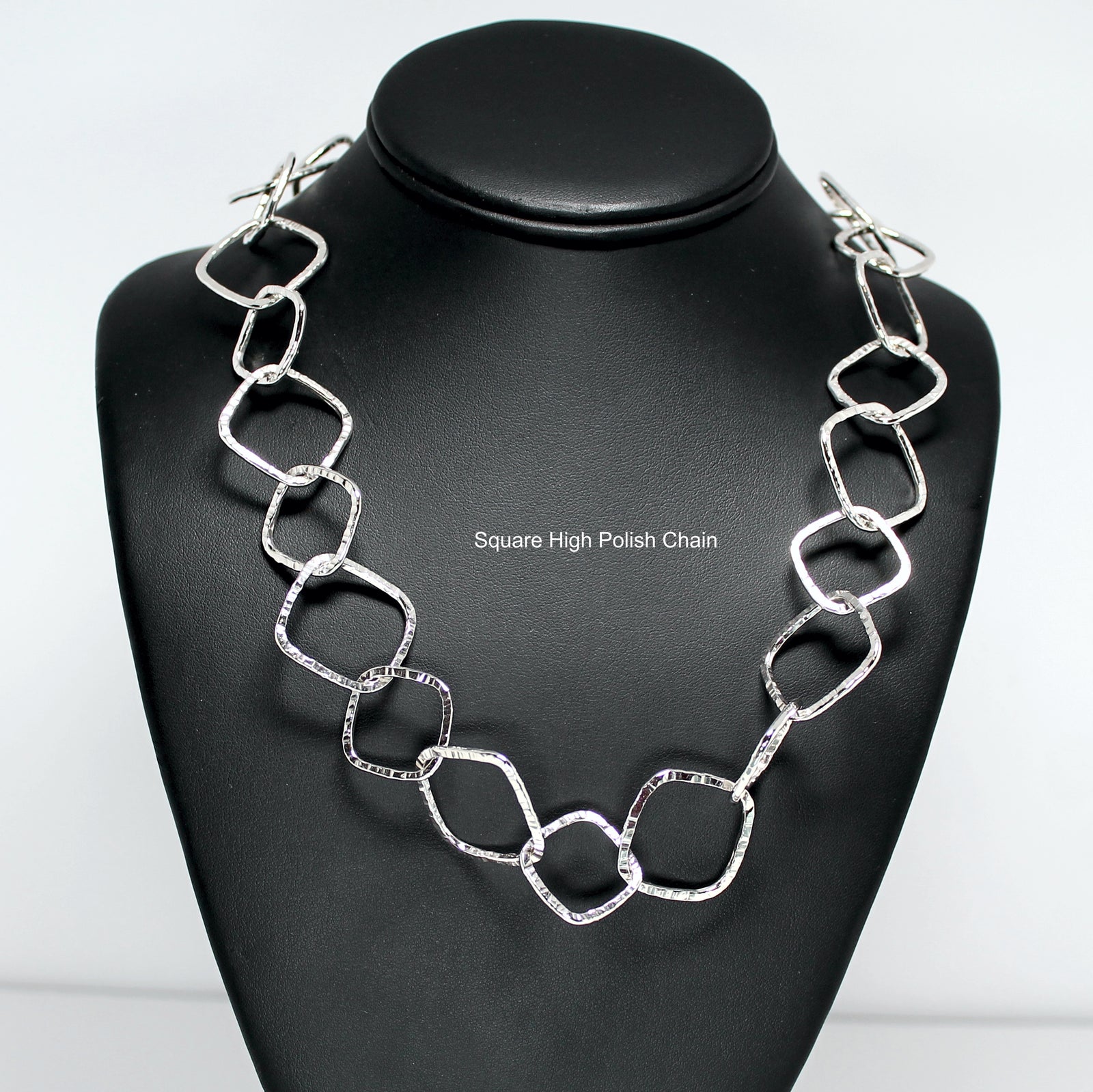 Hammered 20" Lg/Sm Squares Chain