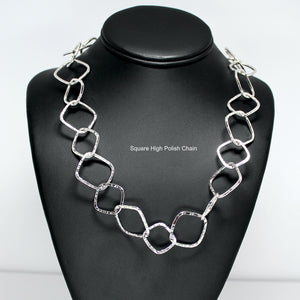 Hammered 20" Lg/Sm Squares Chain