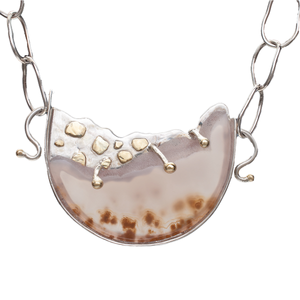 "Penumbra" - Drusy in Sterling, Fine Silver & 18k gold