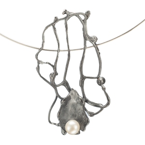 "Webworks" - Sterling Abstract with Pearl