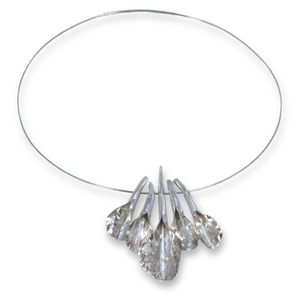 "Cascade #5" - Five Silver Cascades on Silver Neckring