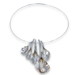"Cascade #8" - Five sterling Cascading Forms on Silver Neckwire