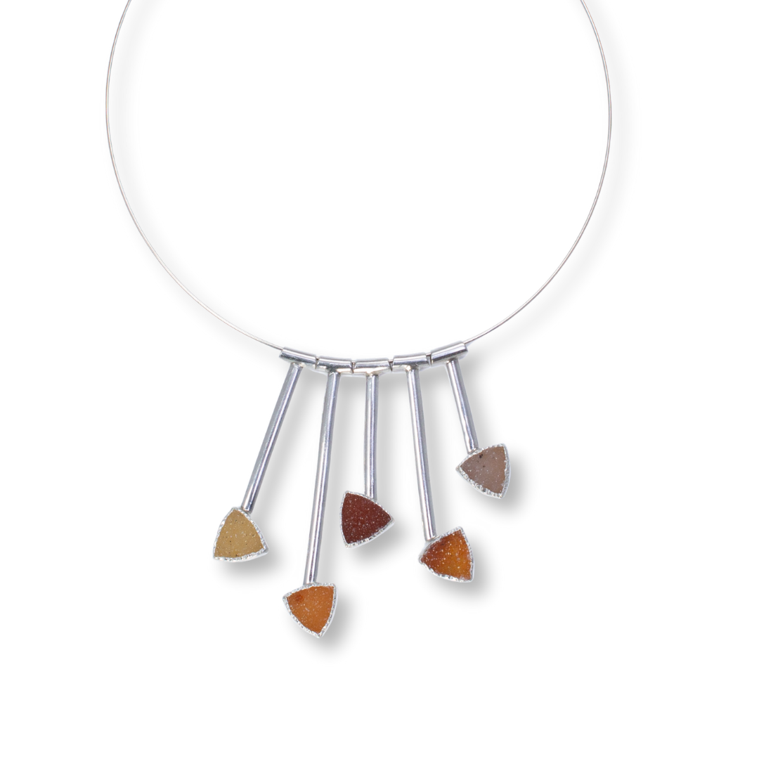 Pendulum #20 - Sterling, fine silver, drusy