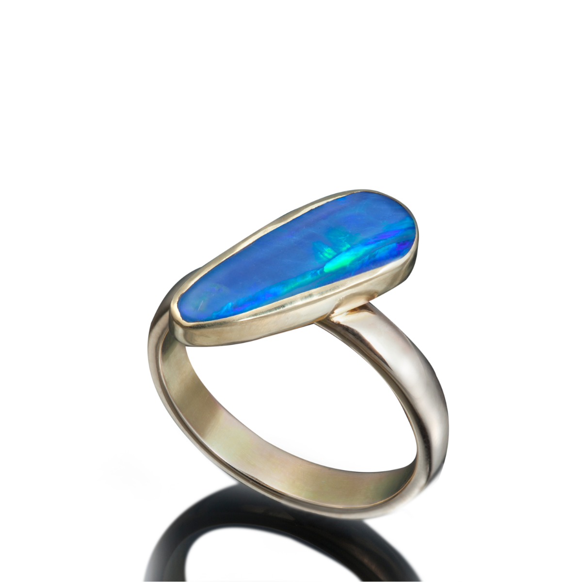 14k Rose , 18k Yellow gold Ring w Opal