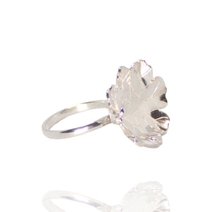 Sterling Silver Round Edge Leaf Ring