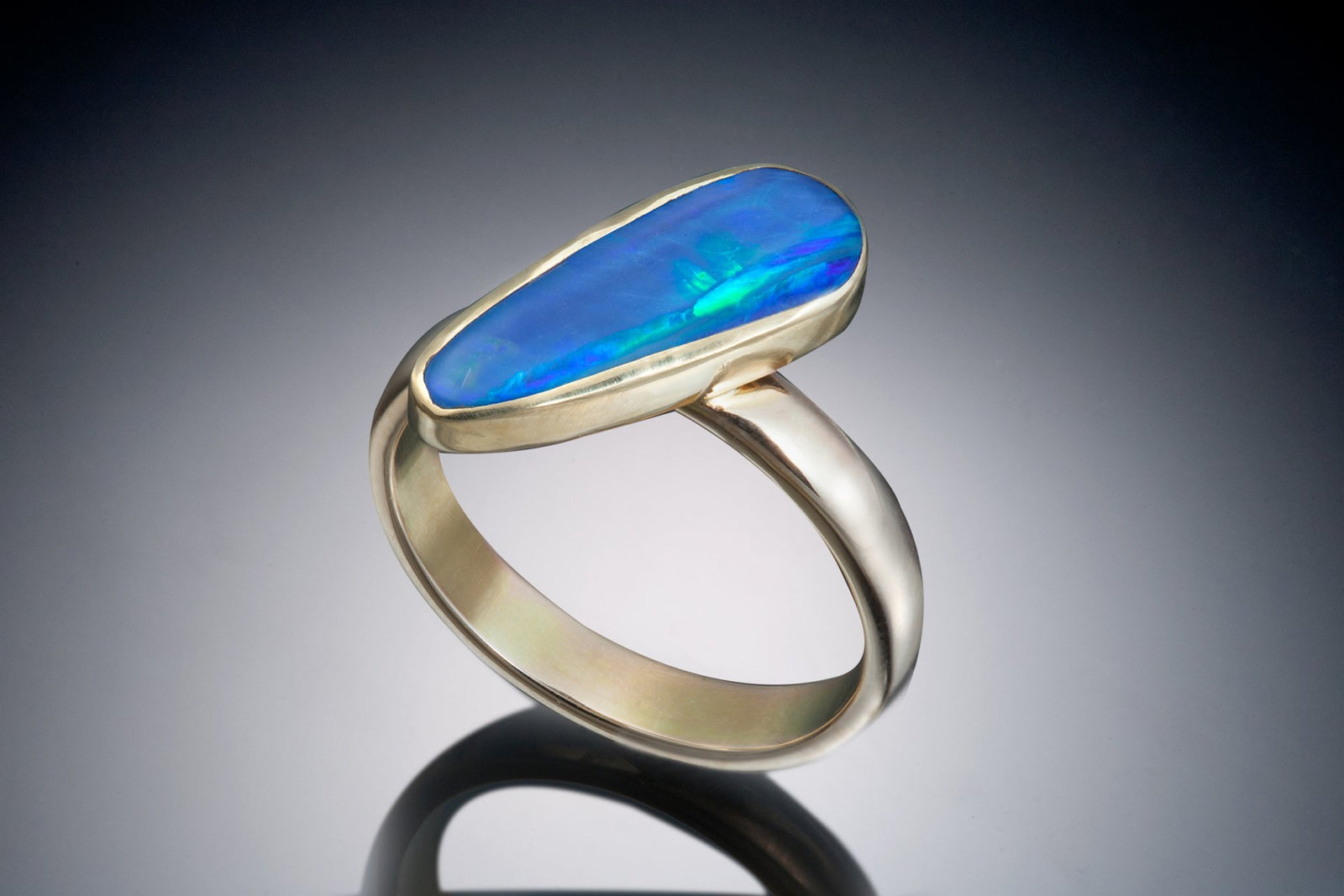 14k Rose , 18k Yellow gold Ring w Opal