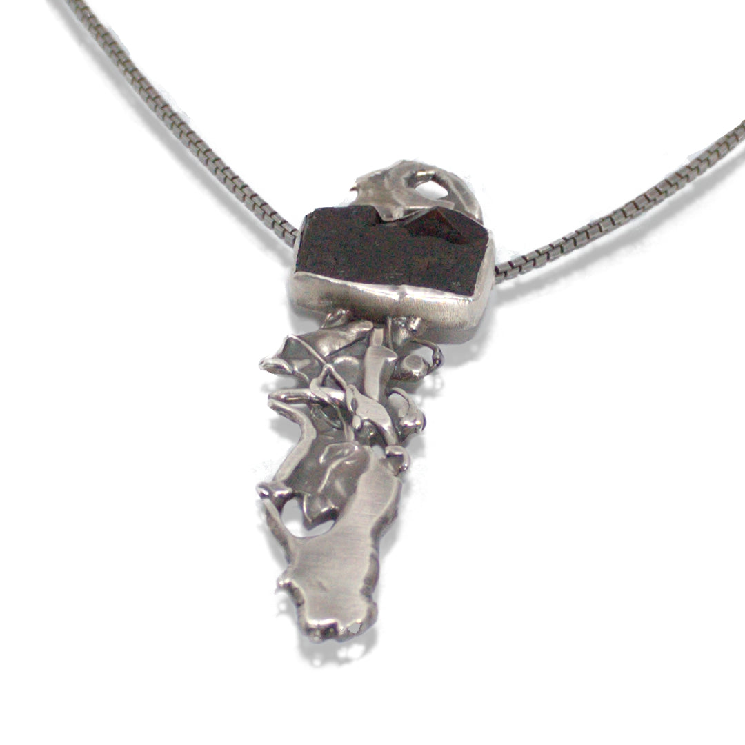 Transformed #5 -Sterling Abstract w African Garnet