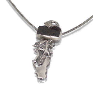 Transformed #5 -Sterling Abstract w African Garnet